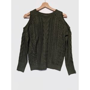 $10 Aqua | Cable-Knit Cold-Shoulder Sweater